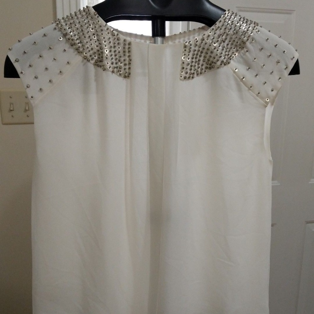 Ann Taylor Short Sleeve Blouse w/ embellishments!